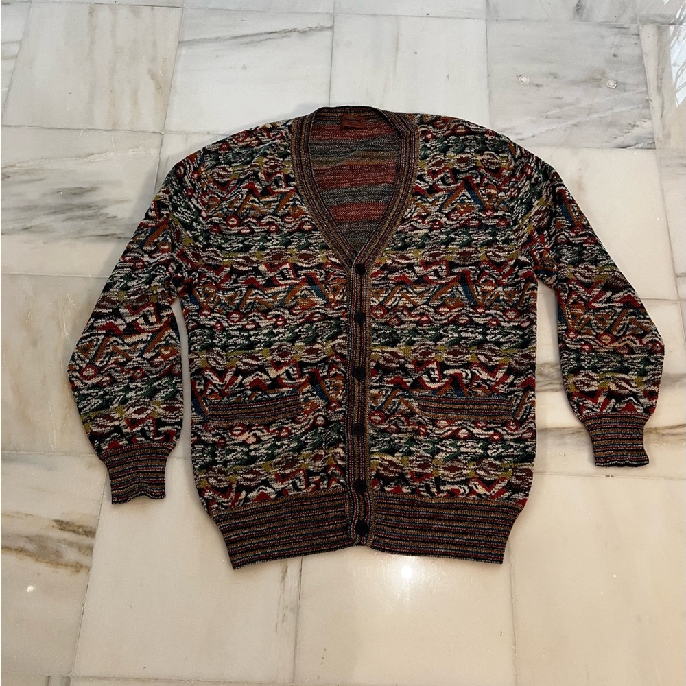 Missoni Brown and Green Cardigan Sweater